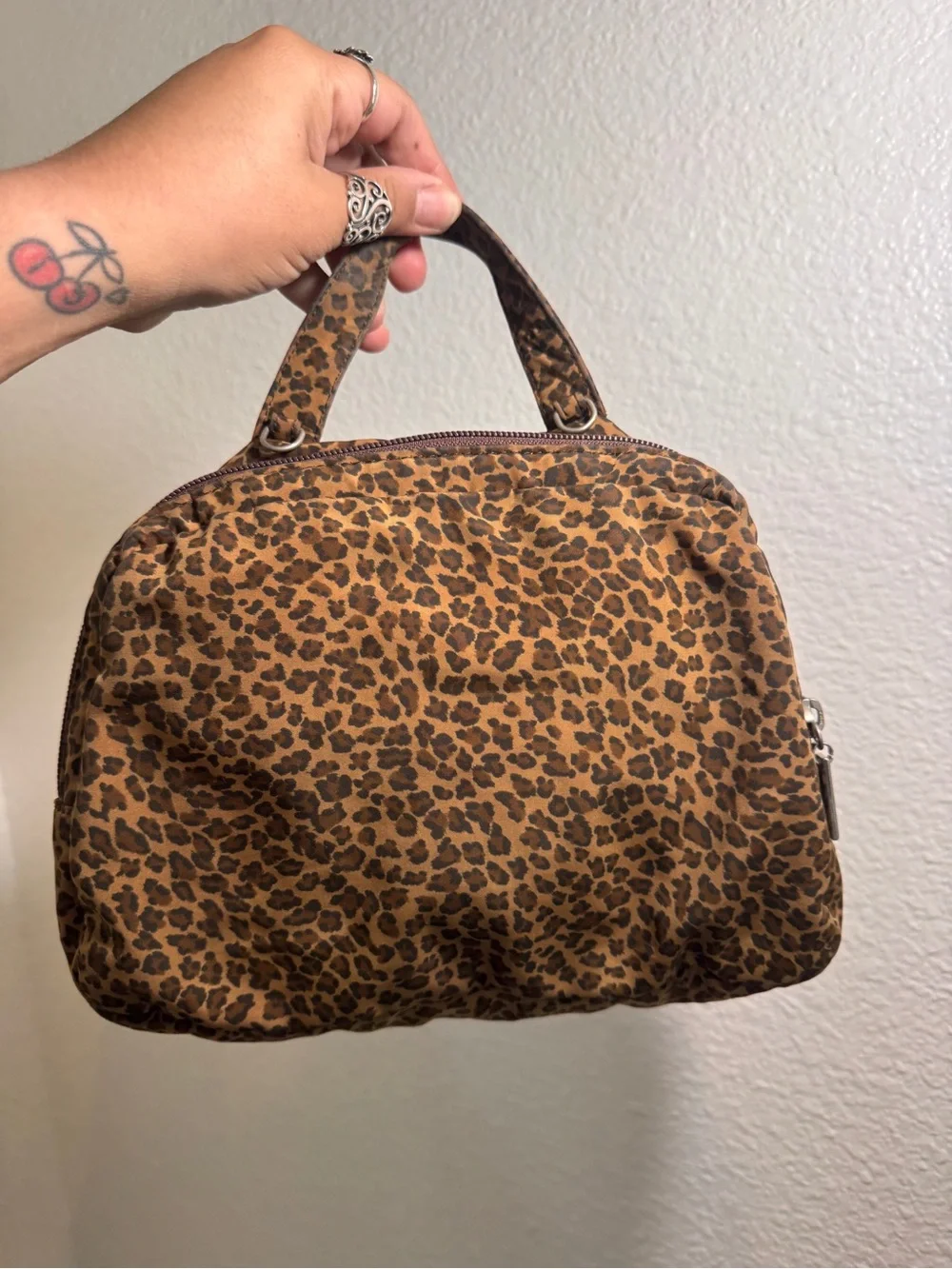 Bottega Veneta Vintage Leopard Print Accessory Pouch Mini Bag